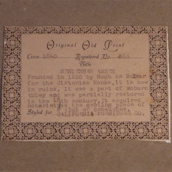 Antique Tombleson Hand Colored Engraving Print Medmenham Abbey C1840 - Picture 5 of 6